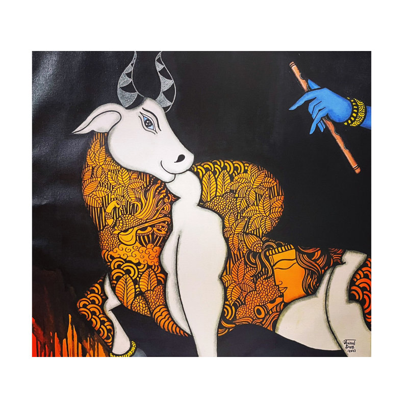 Abhivyakti - air de Krishna | Peinture de Mrinal Dutt