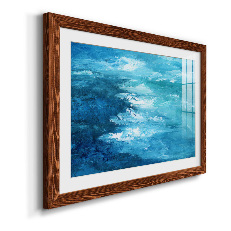 Crashing Waves I - peinture encadrée, H 31 po x l 44 po x P 1 po, Cadre en érable