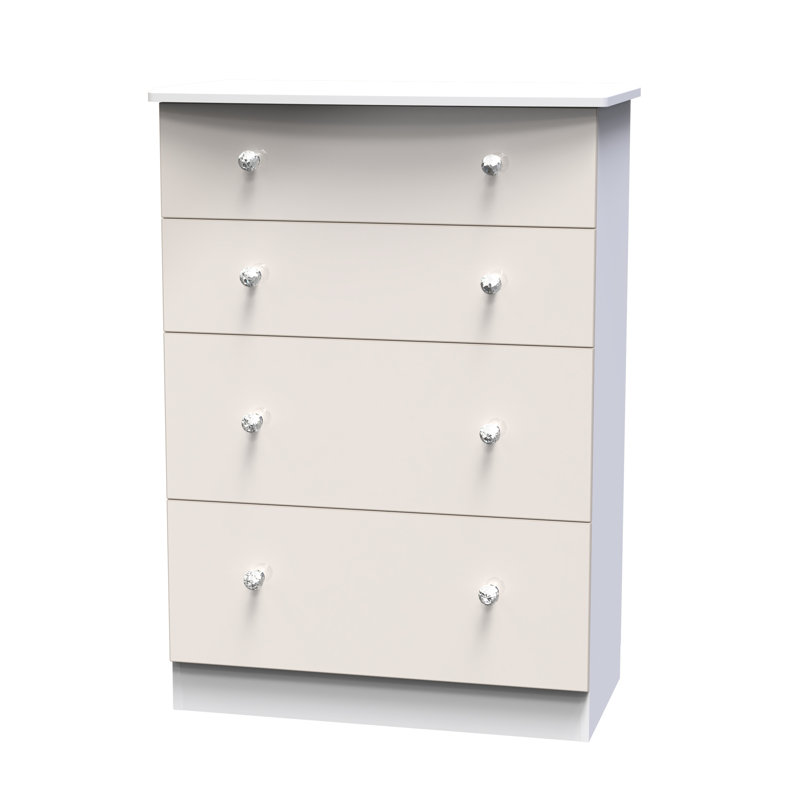 Fully Assembled Bonaccord 4 Drawer Chest, Kaschmir Gloss