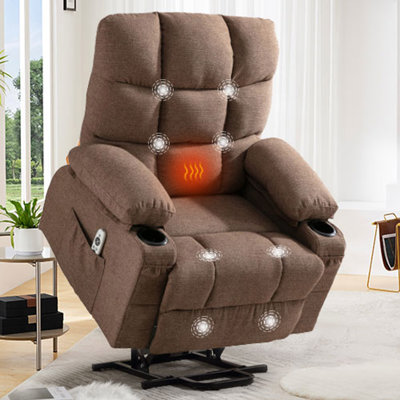 Power Lift Recliner Chair Recliners For Elderly With Heat And Massage Recliner Chair For Living Room With Infinite Position And Side Pocket -  Latitude RunÂ®, A15DA098E0084CBAA8DFA797A6386274