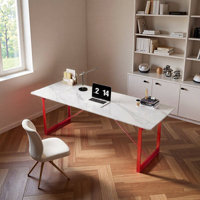 Bureau d'écriture Modern Light, Rouge, H 29,52 po x l 70,86 po x P 23,62 po