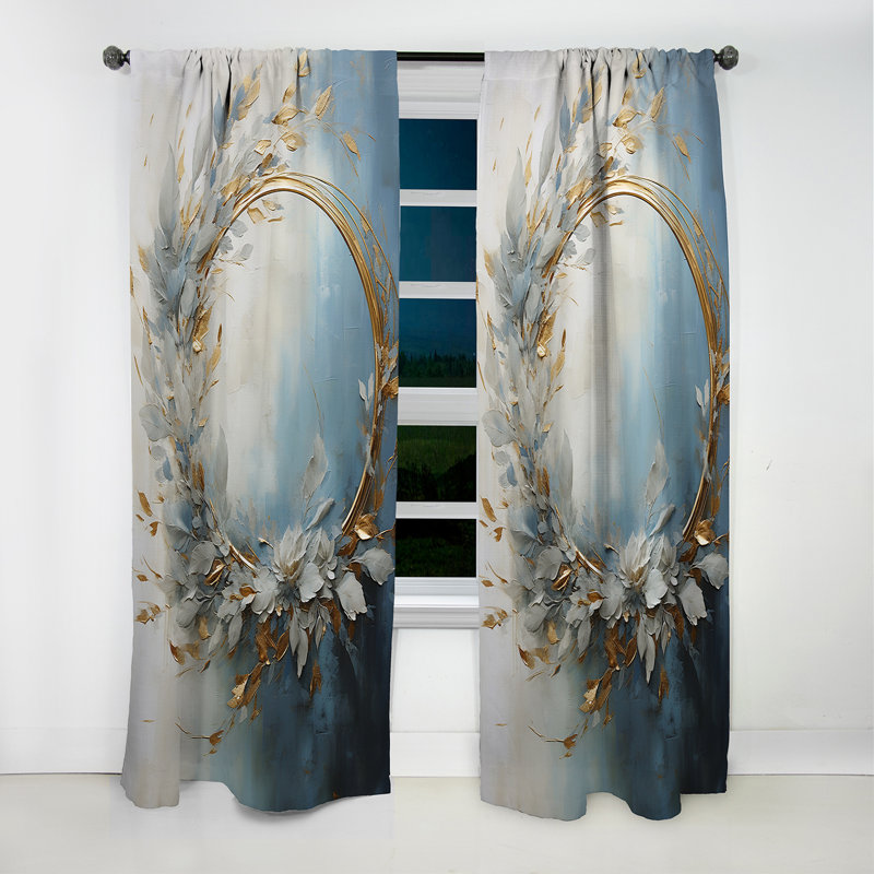 Bole - Rideau couronne - Rideau occultant à motif floral - 1 panneau, L 52 po x L 108 po