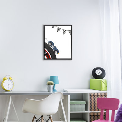 Vintage Fast Lane Racecar Floating Frame, design by Christine Simpson Art