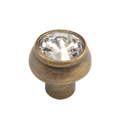 Caché round knob with an 18mm rivoli Swarovski Clear Crystalin Chalice