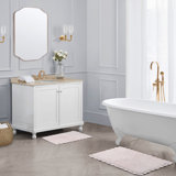 Laura Ashley Heathered Crochet Border Bath Rug