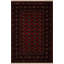 Tapis décoratif à motif frangé à motif traditionnel rouge foncé et noir-1433123603