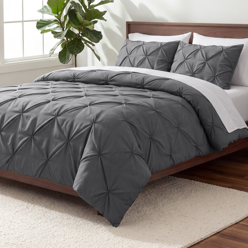 Ensemble d'édredon en duvet synthétique Pintuck, Édredon simple / simple TG + 1 taie décorative