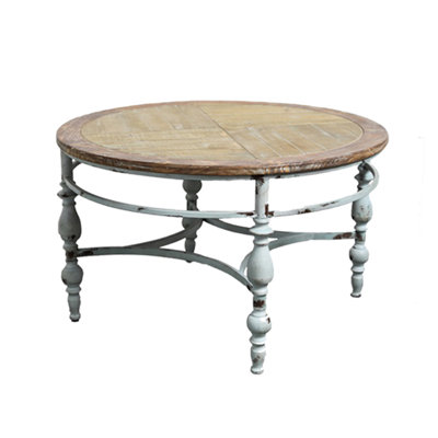 Accent Rustic Wooden Carved Coffee Table