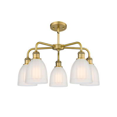 Lustre tambour en acier à intensité variable 5 lumières Poway