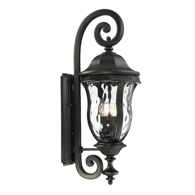 Lanterne murale d'extérieur Coutu, H 28 po x l 10,125 po, Noir