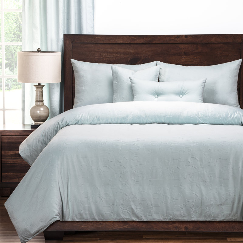 Gateway Traditional Satin Duvet Cover & Insert, King, Sea Blue