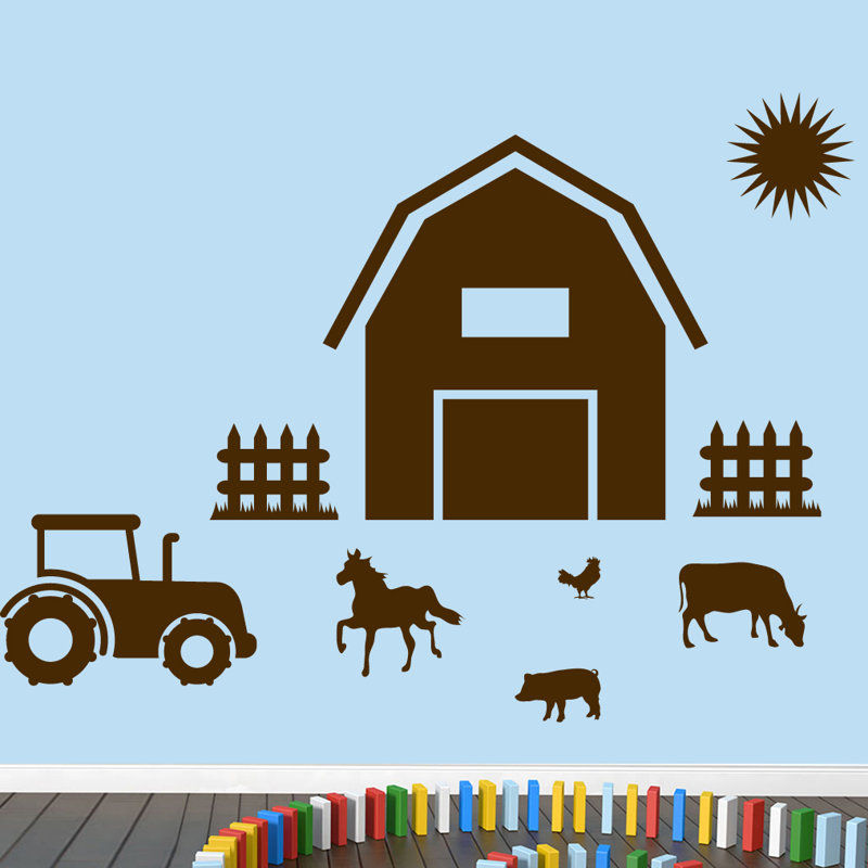 Décalcomanie murale ferme, Brun