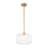 1-Light Ribbed Glass Clear Drum Pendant