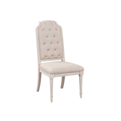 Ensemble de 2 chaises d'appoint Wynsor en tissu et finition champagne antique