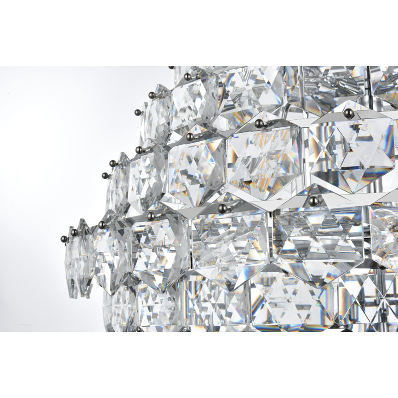 Cinda 36 inch Chandelier, Chrome
