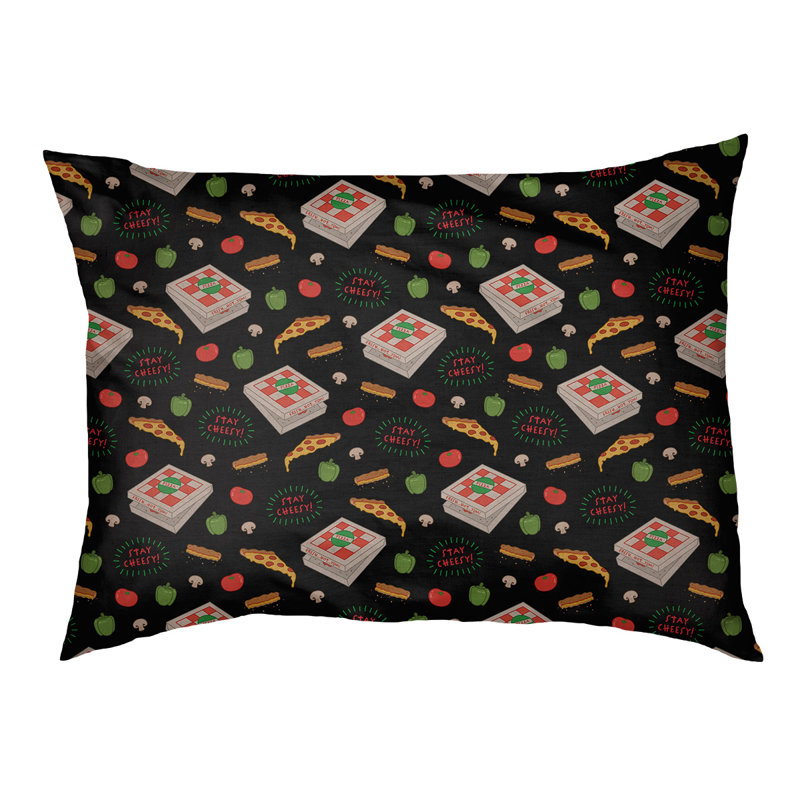 Coussin de conception de lit pour chat arc-en-ciel Campion, L 29,5 po x l 19,5 po, Noir
