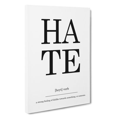 Definition Of Hate - Wrapped Canvas Print