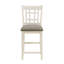 Chaises à hauteur de comptoir 2 pièces au fini blanc antique - Siège rembourré brun pour une expérience culinaire merveilleuse