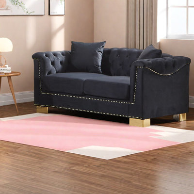 Luxueux canapés en velours de style Chesterfield classique pour le salon