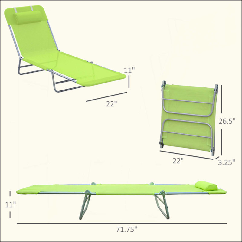 Méridiennes pliantes Sun Lounger, Vert