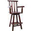 Tabouret de bar - Fabrication en bois de sapin, chaise avec repose-pieds, accoudoir large, tabouret de cuisine rustique, chaise bistro haute