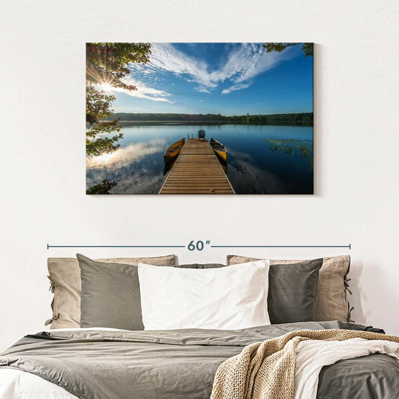 Dock on placid lake Aletra, H 30 po x l 45 po