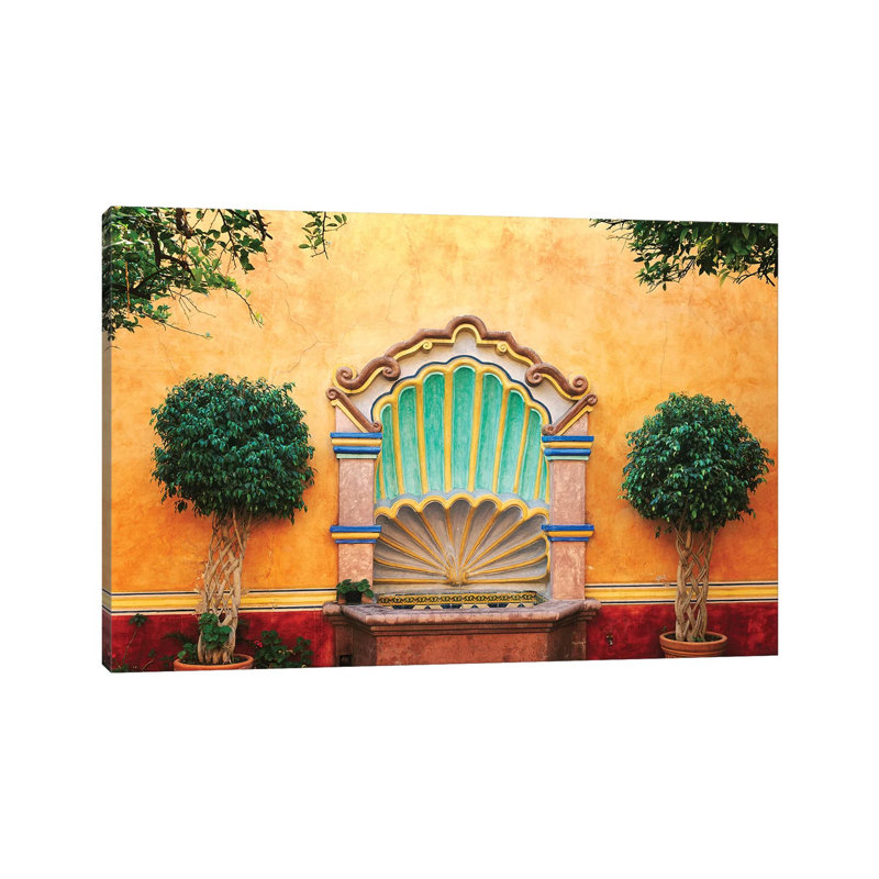 Mexico, Queretaro. Courtyard With Fountain. by Jaynes Gallery - Wrapped Canvas Gallery-Wrapped Canvas Giclée
