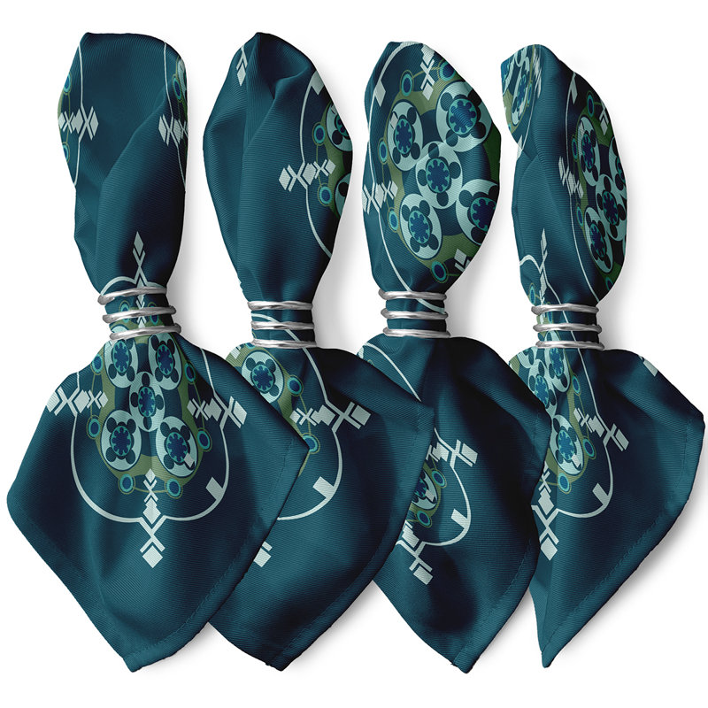 Ensemble de serviettes 4 pièces Atchison, L 18 po x L 18 po, Bleu sarcelle, turquoise