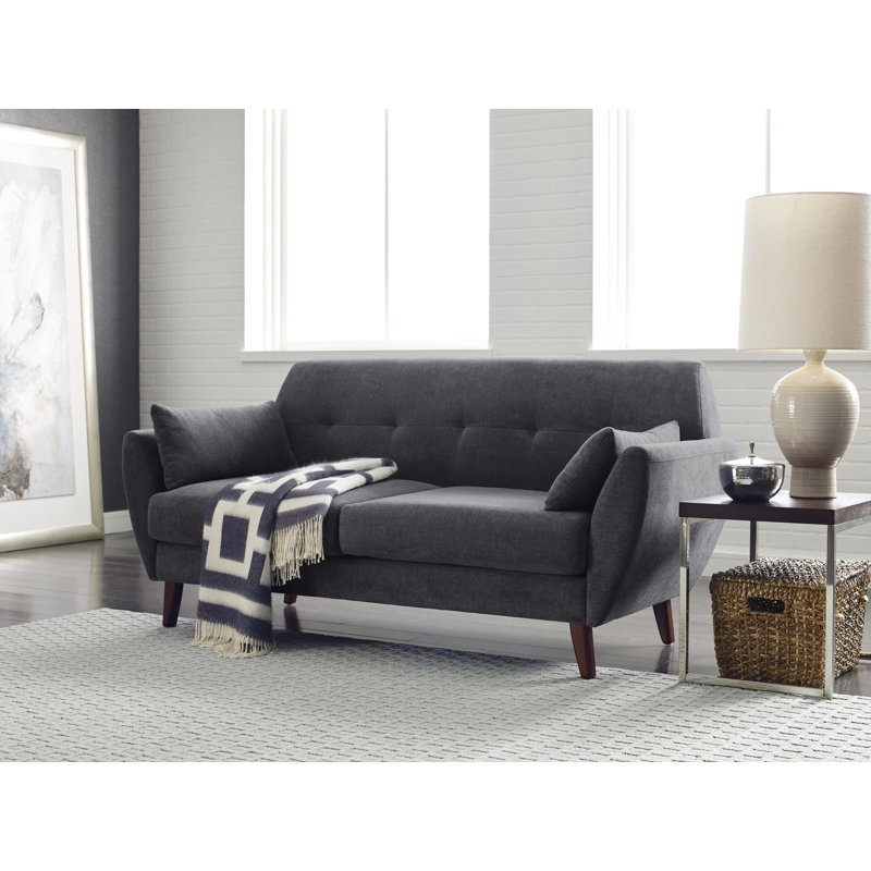 Canapé moderne de style Mid-Century avec pieds fuselés Artesia de Serta, H 30 po x l 71,5 po x P 30,5 D, 3, Gris ardoise