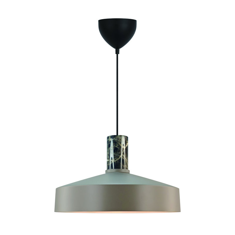 1 - Light Satin Pendant, Dusty Green, Black