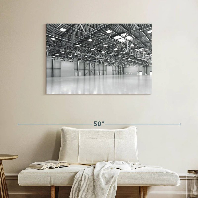 Lilie Monochrome Empty Warehouse, 26" H x 39" W