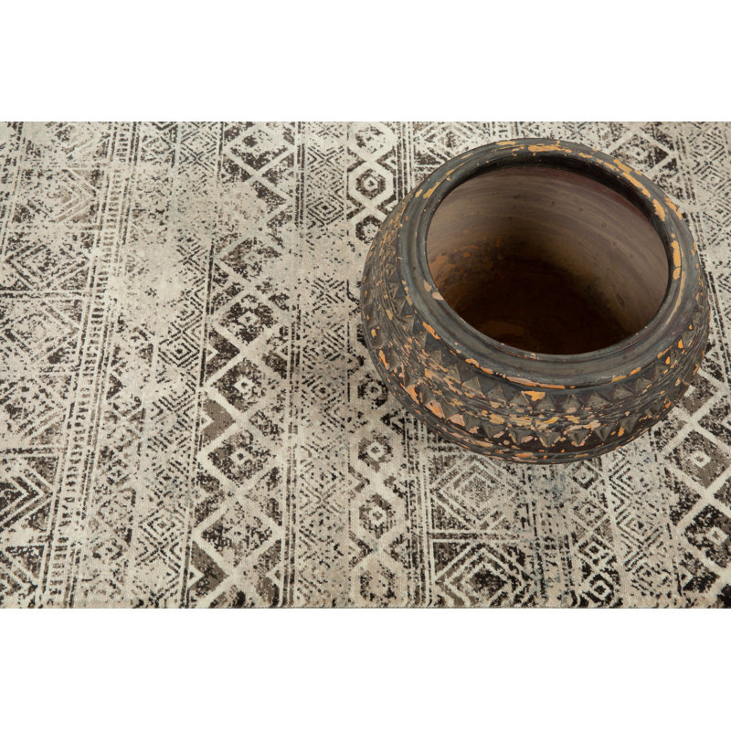 Ostergren Collection Black/Brown/Beige Transitional Tribal Area Rug, Runner 2'5" x 7'8"