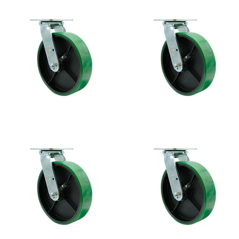 Poly on Cast Iron Caster, Green
