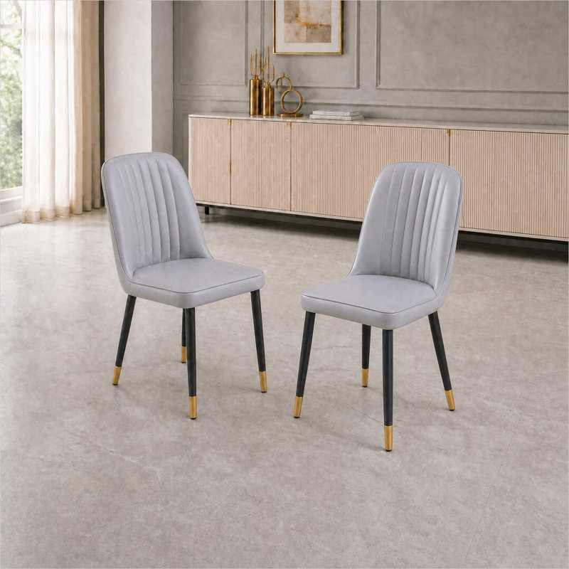 Ensemble de 2 chaises de salle à manger modernes avec coussins épais pour la salle à manger, la cuisine, le salon et le restaurant