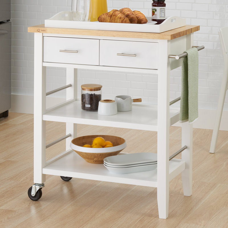 Kitchen Cart with Drawers and Tray
