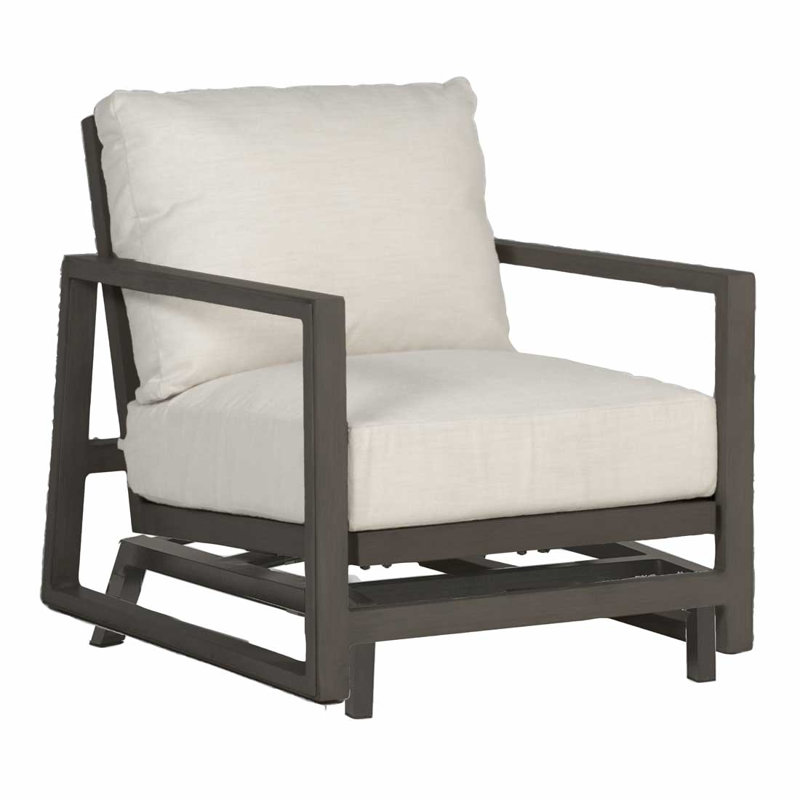 Avondale Patio Lounge Chair with Cushions, Slate Grey, No Welt, Avila Natural White