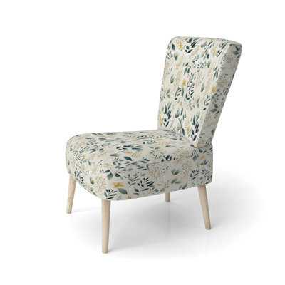 Minimalist Botanicals - Chaise d'appoint rembourrée scandinave, chaise d'appoint verte