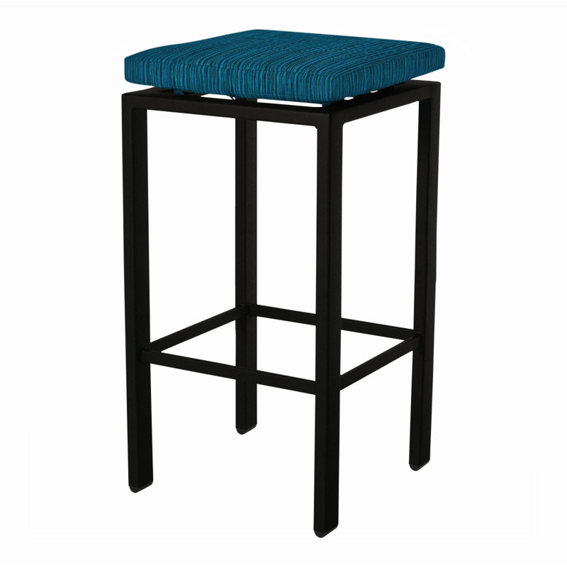 Aris Outdoor Bar Stool, Carbon Black, Sahara Cafe, 31.25"
