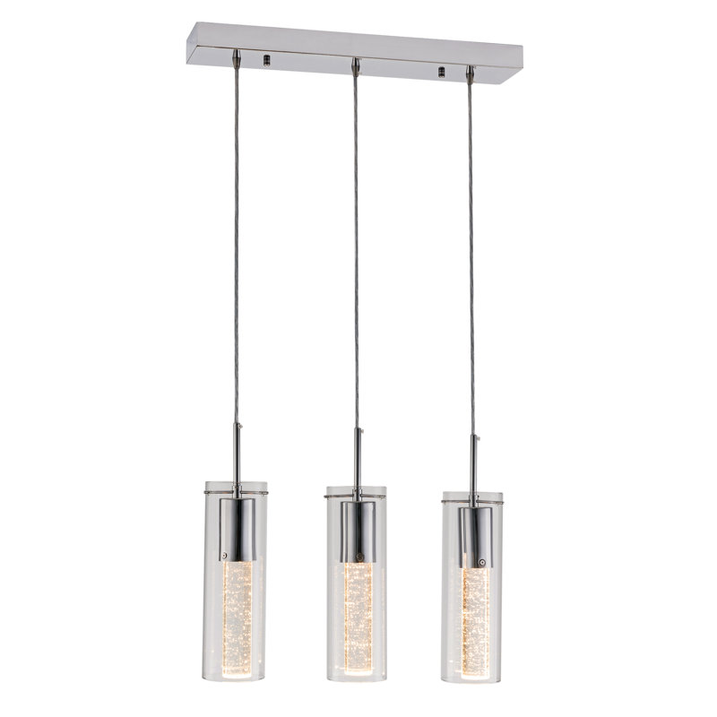 Modern Pendant Lighting with Chromed Finished, Chandeliers with Bubble Glass