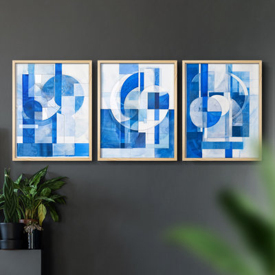 Abstract  Series  XXVII  -Set Of 3 Framed Giclee Prints -Ready to Hang