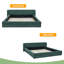 Structure de lit tapissier grand format avec tissu épais, lit plateforme grand format en chenille avec tête de lit et structure solide-1493908117