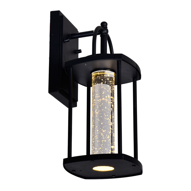 Mcquillen 14'' Tall Modern LED Outdoor Wall Lantern for Porch, Patio, and Garden, 14" H x 6" W x 7" D