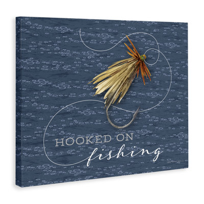 Hooked On Fishing Canvas Wall Art, design by Holly Thomas Stein