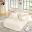 Lit en mousse beige compressé avec velours côtelé moelleux, siège profond pour bureau, hôtel, utilisation confortable à long terme, appartement rembourré en velours côtelé sans assemblage, tissu facile à revêtir, bon support