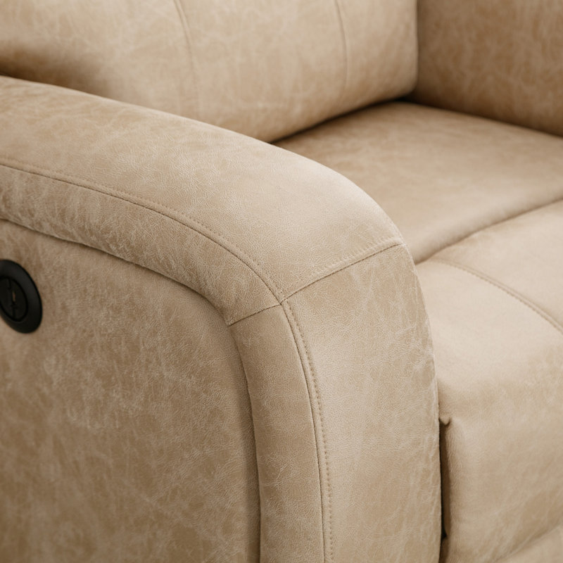 Fauteuil inclinable électrique 35,8 po Bucklebury, Similicuir beige