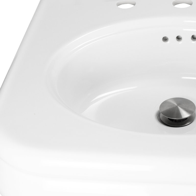 Nantucket Sinks 22-inch Fireclay Wallmount Console Bath Sink - White