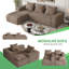 Canapé modulaire de 106 po avec méridienne en forme de L, canapé modulaire à assise profonde, canapé en tissu velours côtelé désossé pour le salon, canapé Cloud sans assemblage requis