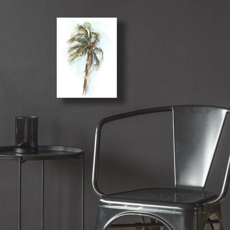 «Watercolor Palm Study 2» par Ethan Harper, art mural en verre acrylique, H 16 po x l 12 po x P 0,13 po