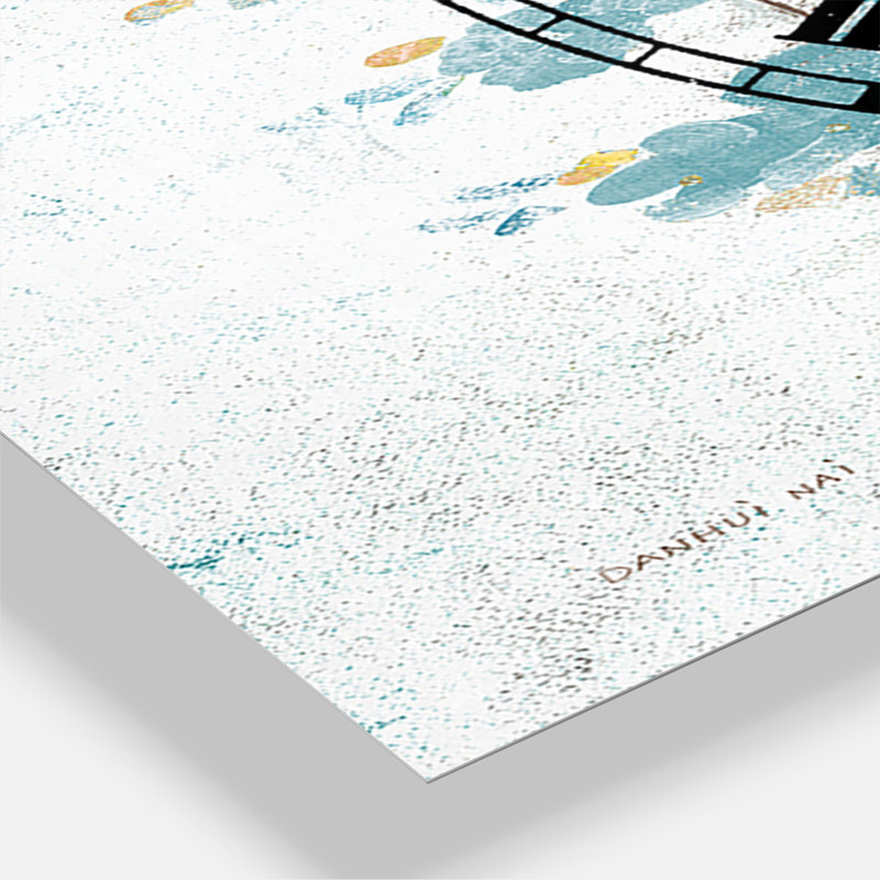 Teal Cherry Blossoms II - Horloge murale traditionnelle