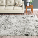 Dittman Machine Woven Abstract Shag Gray Area Rug